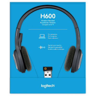 Casque Logitech H600 Sans Fil, Ecouteurs Stéréo avec Micro Rotatif