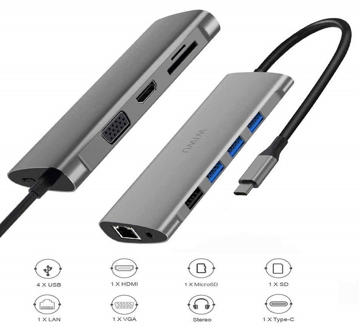 Adaptateur USB C vers double HDMI, 7 dans 1 USB C Senegal